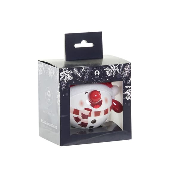 Julgranskula DKD Home Decor Röd Vit PVC Snögubbe (3 antal)