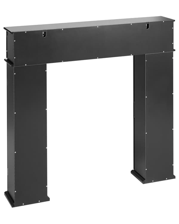Pejsehylde Sort MDF 107 x 18 x 100 cm Pejseramme med opbevaring Traditionel Retro Stue
