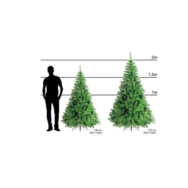 Julgran - Konstgjord tall - 180 cm - Grön - Metall och PVC - Inomhus