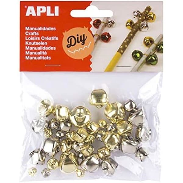 Kreativa hobbyartiklar - APLI KIDS - 16833 - Blandade klockor - Ø 8 till 15 mm - 40 stycken