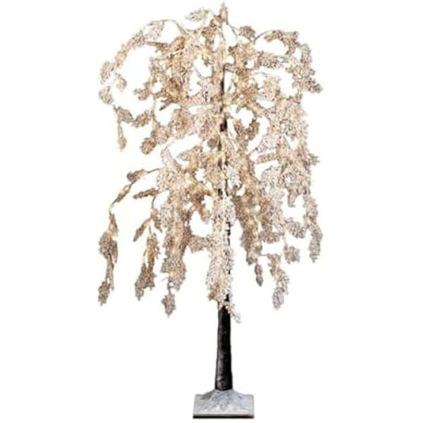 Julgran - LUMINEO - Snöpil - Ø 70 cm - Höjd 180 cm - Flerfärgad MicroLED