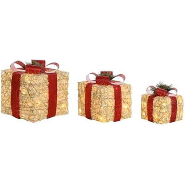 Juldekoration - DKD HEMINREDNING - Flerfärgad - 25 x 25 x 25 cm - 3 st - Inomhus