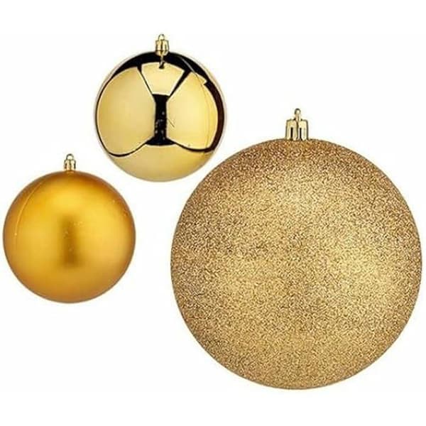 Julgranskulor - Ej specificerat - Set om 6 - Guld - Plast - 12 cm