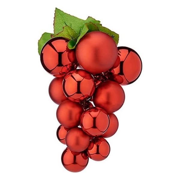 Julkulor medium druvor röd plast 18 x 18 x 28 cm