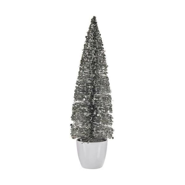 julgran stor 10 x 38 x 10 cm silver vit plast