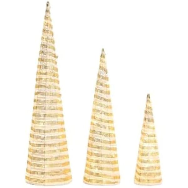 Festdekoration - DKD HEMINREDNING - Jul - Gyllene vit - 20 x 20 x 80 cm - 3 st