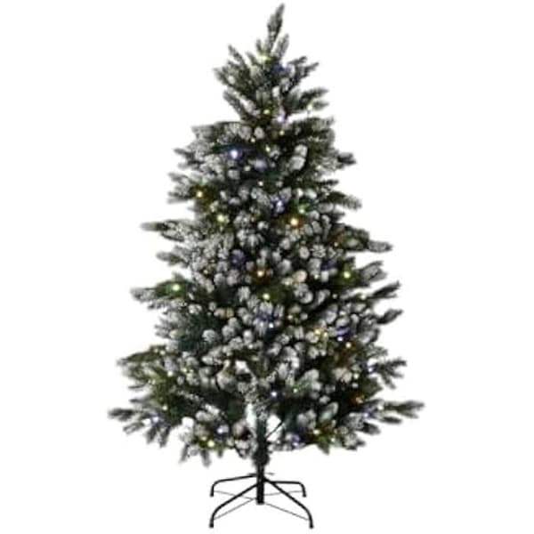 Julgran - HOME ESPRIT - Snöig metallgrön - 150 cm - Polyeten - Flerfärgad