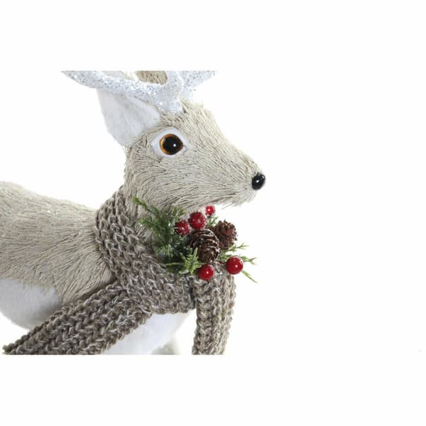 Joulukuusenpallo DKD Home Decor Beige Polyesteri Valkoinen polystyreeni Poro (9 x 24 x 33 cm)