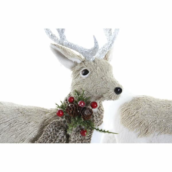 Joulukuusenpallo DKD Home Decor Beige Polyesteri Valkoinen polystyreeni Poro (9 x 24 x 33 cm)