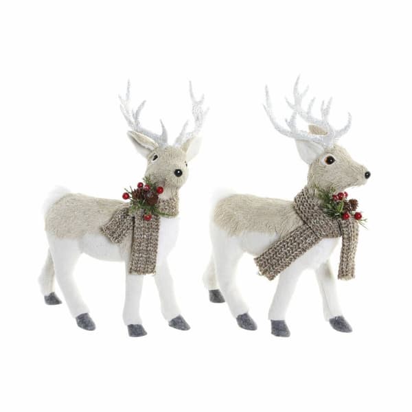 Joulukuusenpallo DKD Home Decor Beige Polyesteri Valkoinen polystyreeni Poro (9 x 24 x 33 cm)