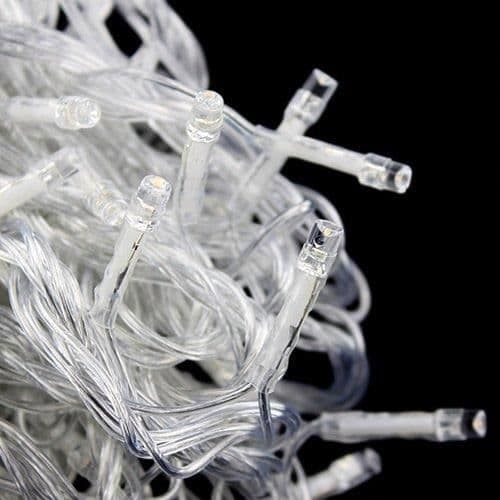 TD 100 LED Varmvit 10m vattentät batterilåda Ljussträng 100LED med 8 funktioner blinkande dekorlampor