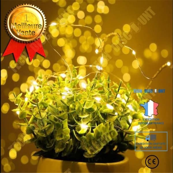 TD® LED-ljusslinga - Koppar - 200 lysdioder - Varmvit - 20 m