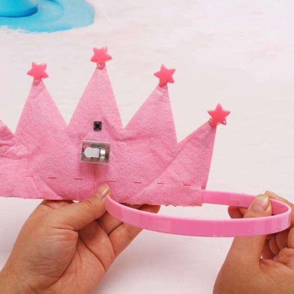 TD® krona grattis på födelsedagen blinkande ljus barn flexibelt tillbehör fest födelsedag kostym tjej pojke rosa LED