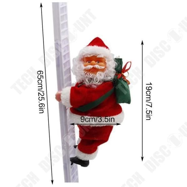 TD® Electric Santa Claus - Klätterstege med ljus och musik - Juldekoration - Husgran