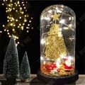 Miniatyrbild 2 av 4: TD® musikalisk glaslampskärm för julklapp, julgransbelysning, dekor av cederträ, små gårdsdekorationer