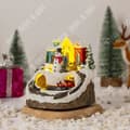 Miniatyrbild 3 av 4: TD® Ny lysande julmusik, självlysande litet hus, prydnader i harts, elektriska juldekorationer
