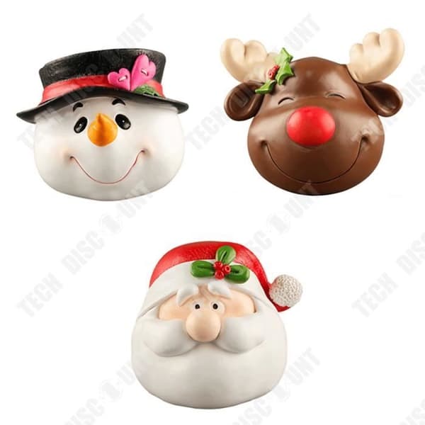 TD® 3 Hartsprydnader Jultomten Snögubbe Älg Små skrivbordsdekorationer Juldekoration Presenter