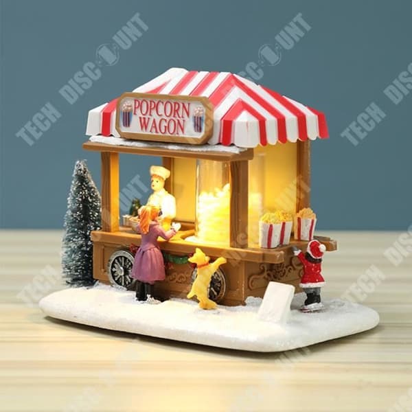 TD® Creative Lighted Snow Hut, Litet hus, Popcorn Food Truck, Juldekorationer, Ornamenter
