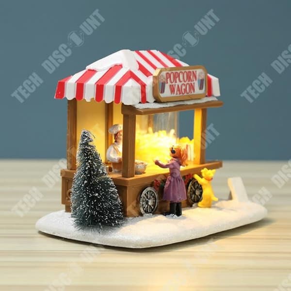 TD® Creative Lighted Snow Hut, Litet hus, Popcorn Food Truck, Juldekorationer, Ornamenter