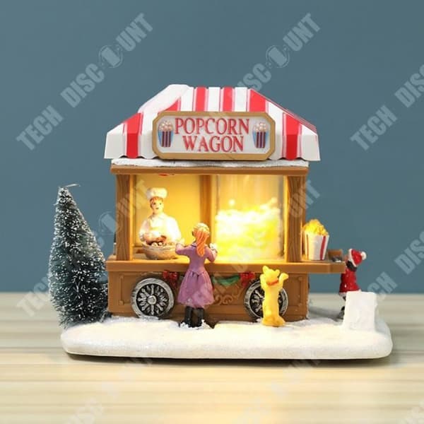 TD® Creative Lighted Snow Hut, Litet hus, Popcorn Food Truck, Juldekorationer, Ornamenter