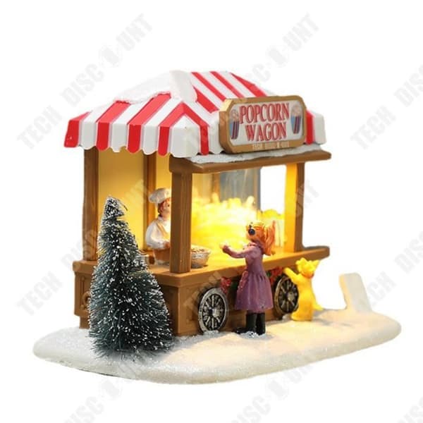 TD® Creative Lighted Snow Hut, Litet hus, Popcorn Food Truck, Juldekorationer, Ornamenter