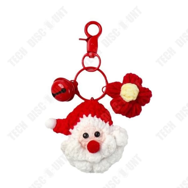 TD® Handstickad jultomte nyckelring hänge, sött och kreativt garn, juldekoration present, jul hänge