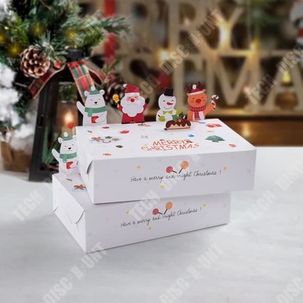 TD® julklappsförpackning, tredimensionell papperslåda, sött djur, godis, kex, vikbar låda 10 stycken