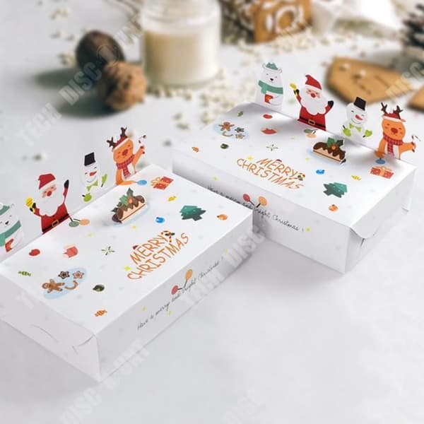 TD® julklappsförpackning, tredimensionell papperslåda, sött djur, godis, kex, vikbar låda 10 stycken