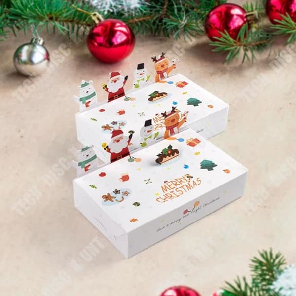 TD® julklappsförpackning, tredimensionell papperslåda, sött djur, godis, kex, vikbar låda 10 stycken