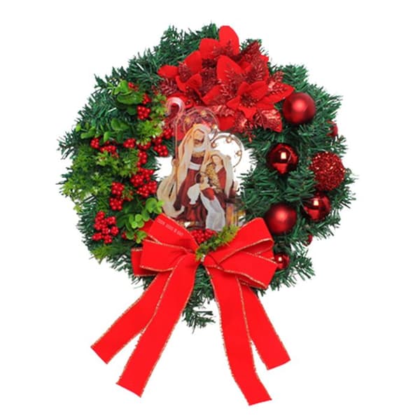 Julkrans - TECH RABATT - Jesus - 40x40CM - Ljusdesign - Sidenband