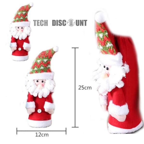 TD® Jultomten en påse rött vin Dekorationer gammal man julvinflaskor firande originalglasögon söt julfest