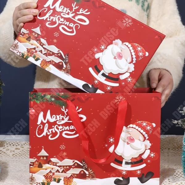 TD® Utsökt ny, förstklassig julklappsförpackning tecknad jultomte stor dräktlåda tom presentförpackning