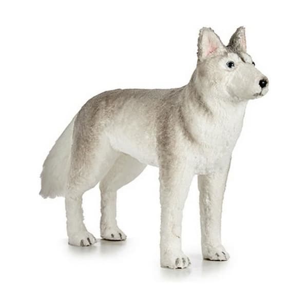 juldekoration 87 cm hund grå vit syntet