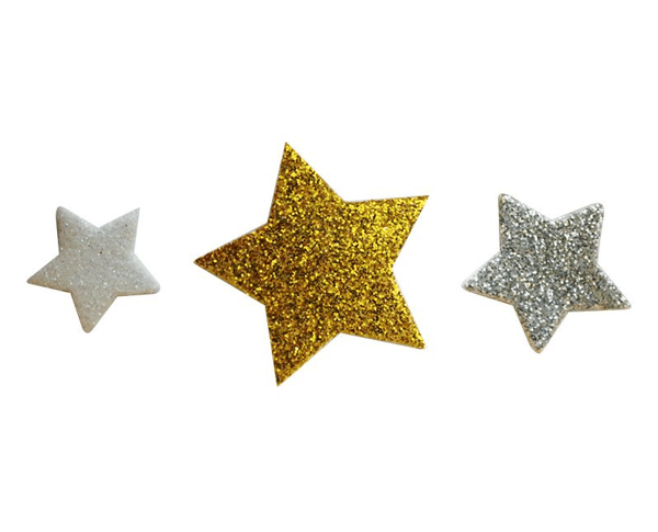 Vaahtomuovi tarrat glitter tähdet 45 kpl Titanum