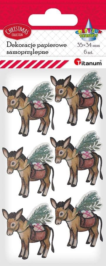 3D selvklæbende dekorationer Donkeys Titanum