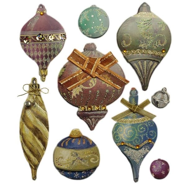 Joulutarrat 3D retro Baubles Titanum
