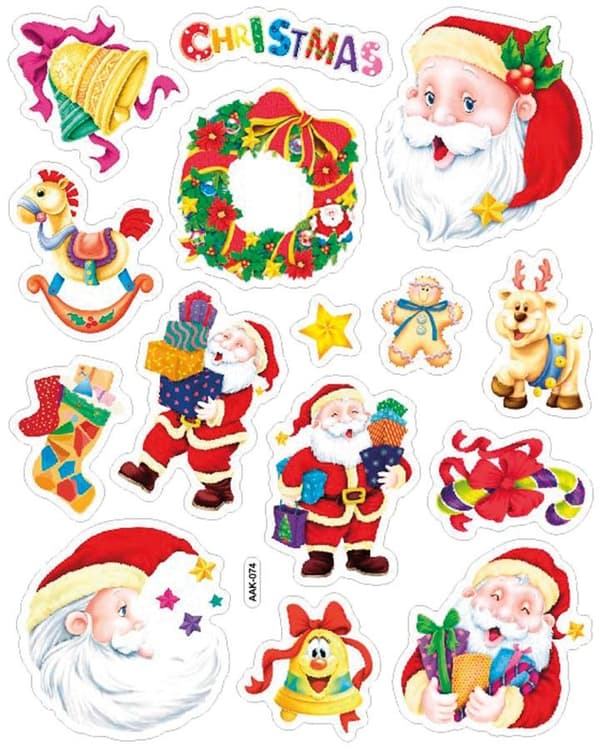 Konvekse klistermærker mix Christmas v2 15 stk Titanum