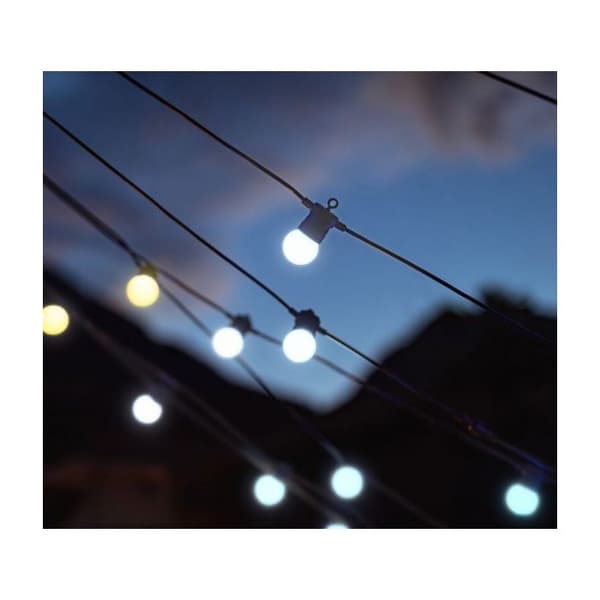 Guirlande guinguette ansluten IP44 20m 40 LEDS vit TWINKLY FESTOON