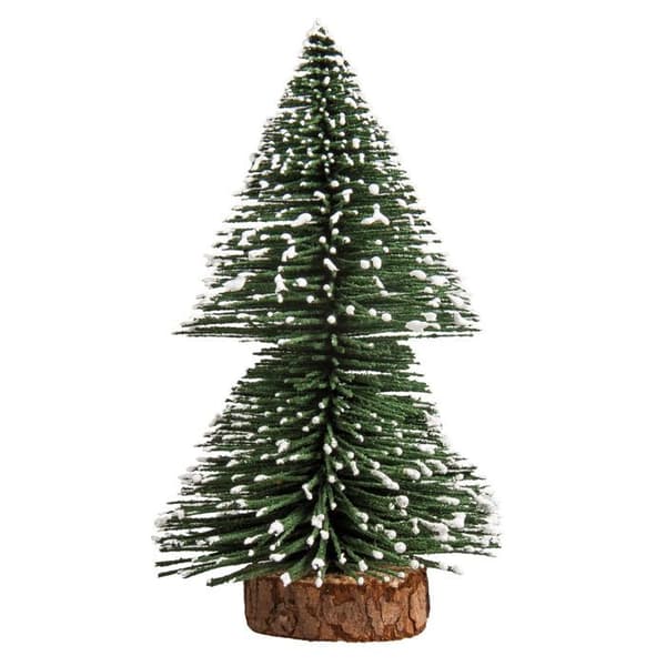 Dekorativ grön snöig gran - Miniatyr 15 cm