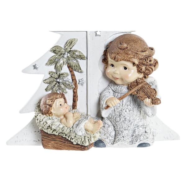 Betlehem dekoration DKD Home Decor Sølvfarvet Brun Hvid Harpiks (13,6 x 5,2 x 15,9 cm)