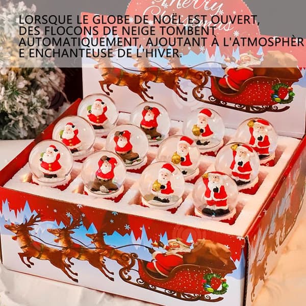 INN julsnöklot 12st diameter 45mm 26,5x21,5x10,5cm självlysande jultomten kristallkula presentförpackning Julklappsförpackning