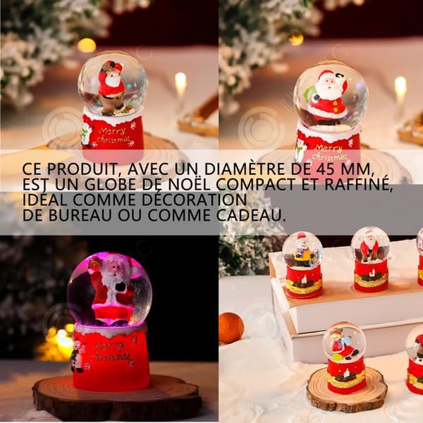 INN julsnöklot 12st diameter 45mm 26,5x21,5x10,5cm självlysande jultomten kristallkula presentförpackning Julklappsförpackning