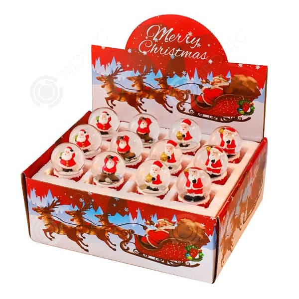 INN julsnöklot 12st diameter 45mm 26,5x21,5x10,5cm självlysande jultomten kristallkula presentförpackning Julklappsförpackning