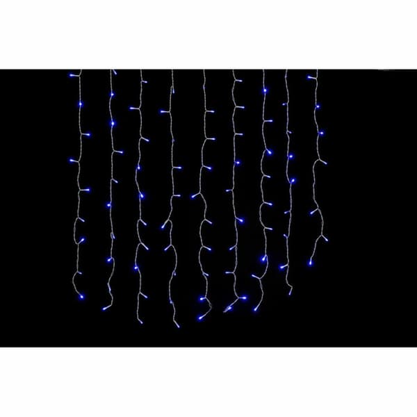 LED-verhovalot DKD Home Decor Joulu Sininen PVC (100 x 1 x 100 cm)