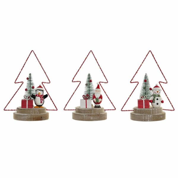 Joulukuusenpallo DKD Home Decor Puut Metalli Puu (17 x 11 x 21 cm) (3 pcs)