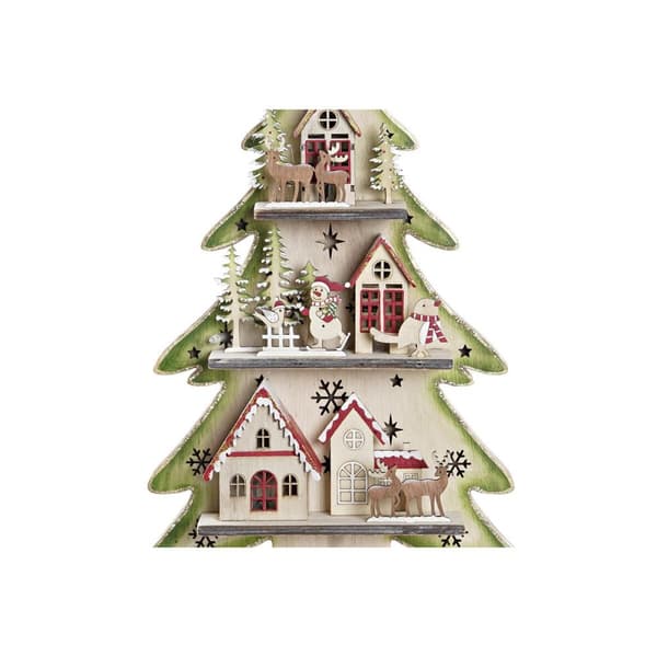 Julgran DKD Home Decor Röd Träd Blå Rosa Trä Grön (23 x 9 x 47 cm) (2 antal)