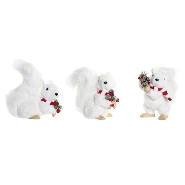 Julgranskula DKD Home Decor Polyester Ekorre (3) (23 x 12 x 23 cm) (3 antal)