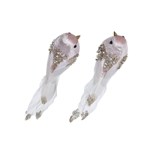Julgranskula DKD Home Decor Polyester Madár (22 x 7 x 8 cm) (2 antal)