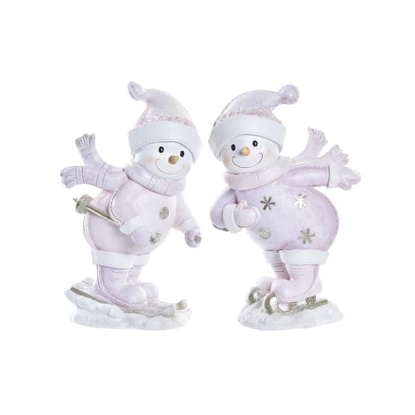 Julgranskula DKD Home Decor Harts Snögubbe (15 x 13,5 x 24,5 cm) (2 antal)