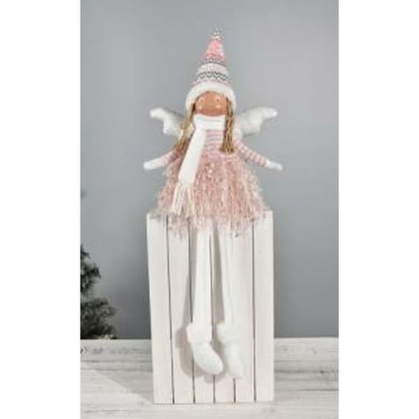 Prydnadsfigur DKD Home Decor Jul Fe Polyester Ängel (22 x 15 x 48 cm) (2 antal)
